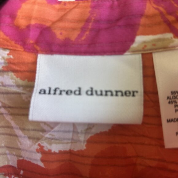 Alfred Dunner Colorful Tropical Beachy Floral Button Front Shirt Size 14 - Picture 3 of 8